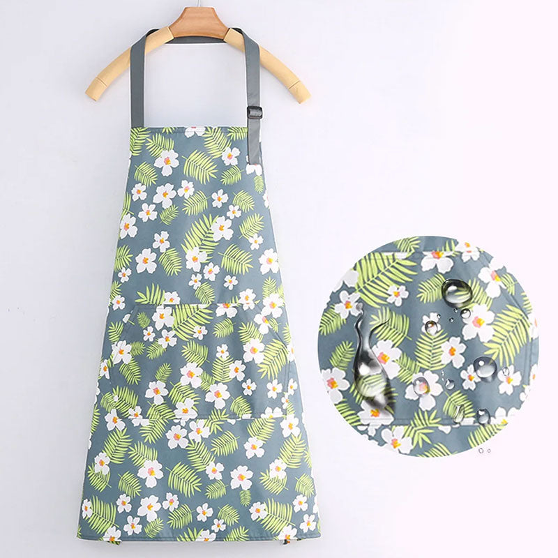 Waterproof Cotton Canvas Kitchen Apron – Breathable Fashion Cooking Apron for Men and Women – Lightweight Professional Work Apron