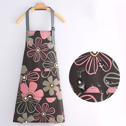 Waterproof Cotton Canvas Kitchen Apron – Breathable Fashion Cooking Apron for Men and Women – Lightweight Professional Work Apron