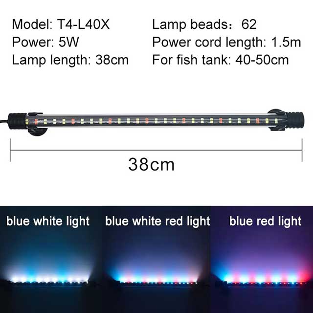Waterproof LED Aquarium Light – Submersible Fish Tank Clip Lamp for Aquatic Plants & Tank Decor (220–240V)