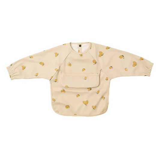 New Children Feeding Aprons Long Sleeve Baby Bib With Pocket Full Cover Kid Gown With Bag Waterproof Long-Sleeve Smock