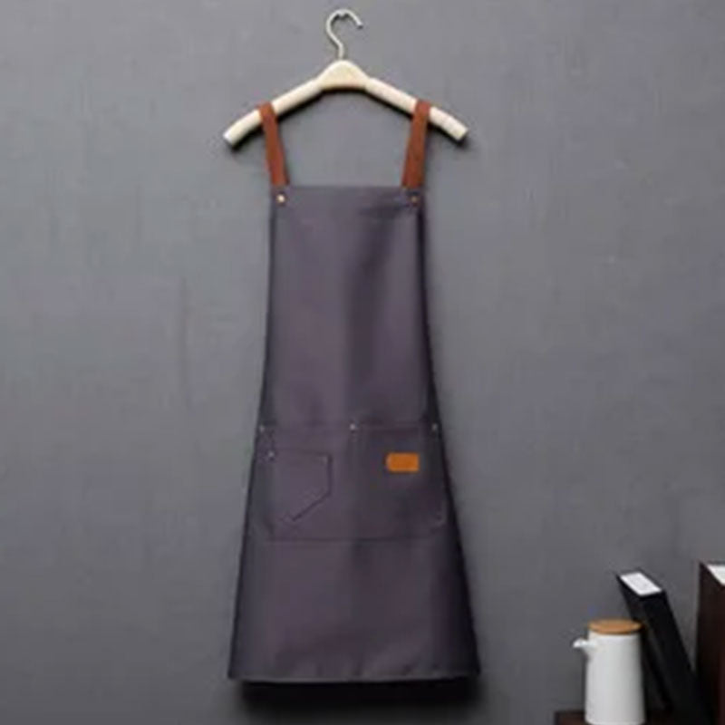 Tablier de cuisine professionnel imperméable – Tablier de travail ajustable à bretelles croisées pour chefs, barbiers et baristas – Tablier de restaurant robuste