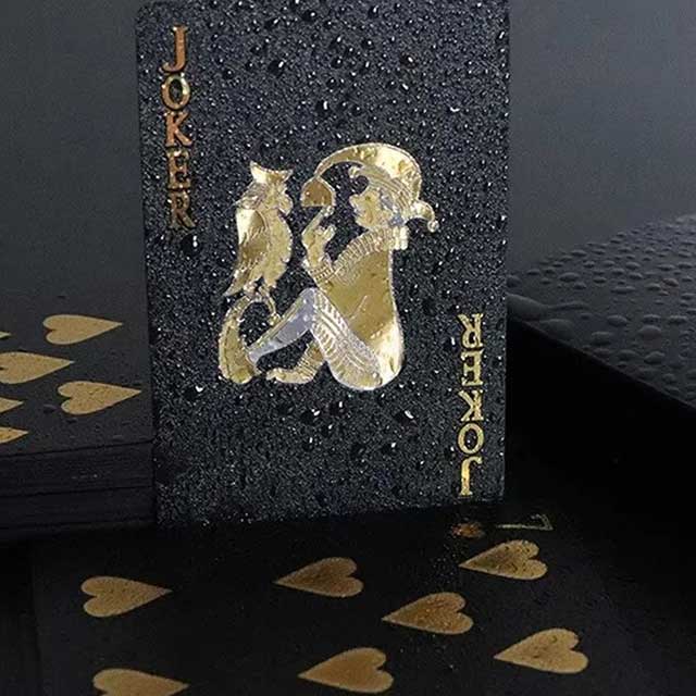 Waterproof Rose Black Gold Playing Cards – Luxury Poker Deck for Magic Tricks, Board Games & Collectors Gift