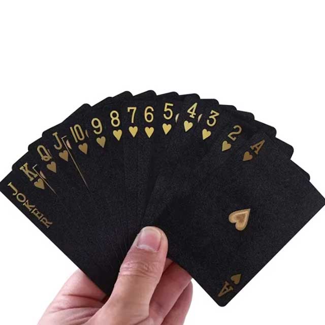 Waterproof Rose Black Gold Playing Cards – Luxury Poker Deck for Magic Tricks, Board Games & Collectors Gift