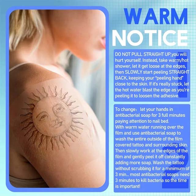Waterproof Tattoo Aftercare Adhesive Bandages | Transparent Film Dressing Tape for Skin Healing, Repair & Protection
