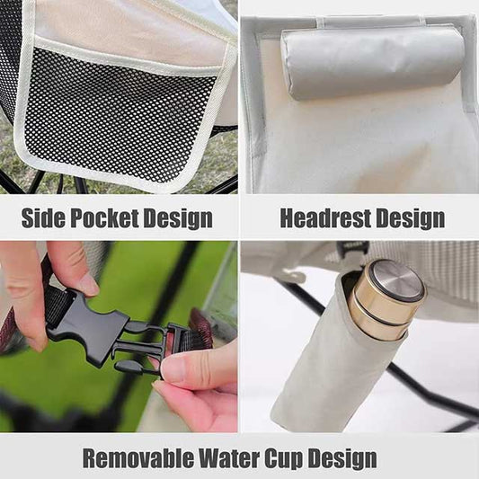 Westtune Portable Folding Camping Chair with Headrest – Lightweight Aluminum Alloy Outdoor Chair for Hiking, Fishing & Travel