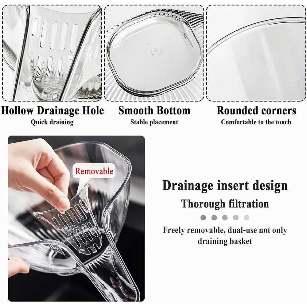 Multifunctional Kitchen Sink Drain Basket – Food Strainer, Washing Basket & Dry-Wet Separation Filter with Cleaning Cloth
