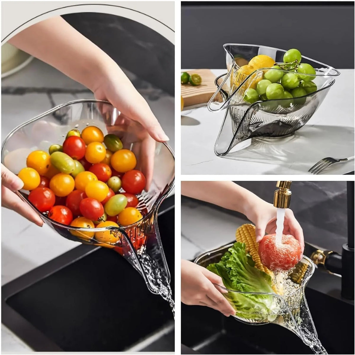 Multifunctional Kitchen Sink Drain Basket – Food Strainer, Washing Basket & Dry-Wet Separation Filter with Cleaning Cloth