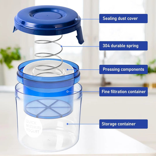 Greek Yogurt Strainer with Fine Mesh Filter – Homemade Greek Yogurt Maker & Whey Separator Container 15 × 14 cm