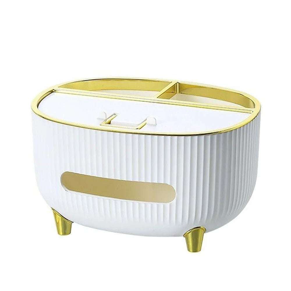Boîte à mouchoirs de luxe avec support pour téléphone portable et organisateur de maquillage – Boîte de rangement de bureau