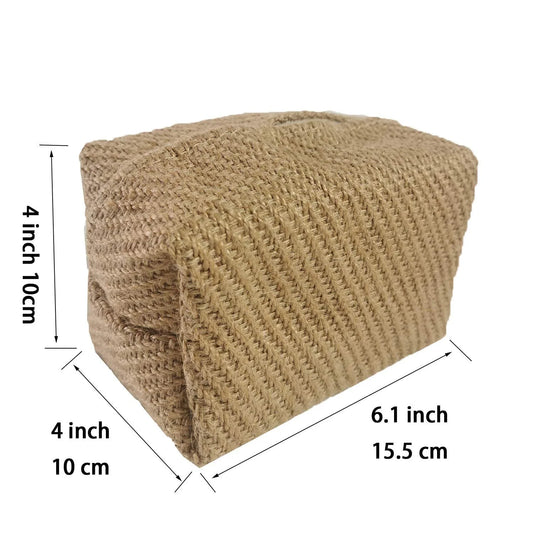 Japanese Style Linen Tissue Box Cover – Rustic Tissue Holder Organizer for Home & Office