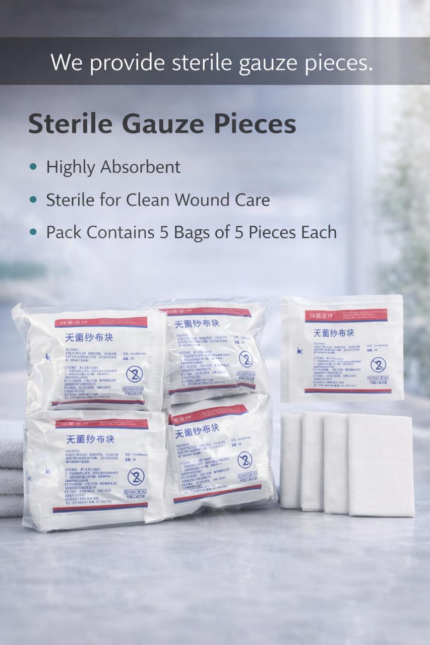 Compresses de gaze médicale stérile (25 pièces) | Pansement absorbant doux pour plaies 6×8 cm