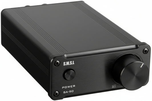 SMSL SA-50 2x50W Hi-Fi Stereo Amplifier TDA7492 Class D Audio Amp with Power Adapter | Compact Mini Speaker Amplifier for Home Audio System