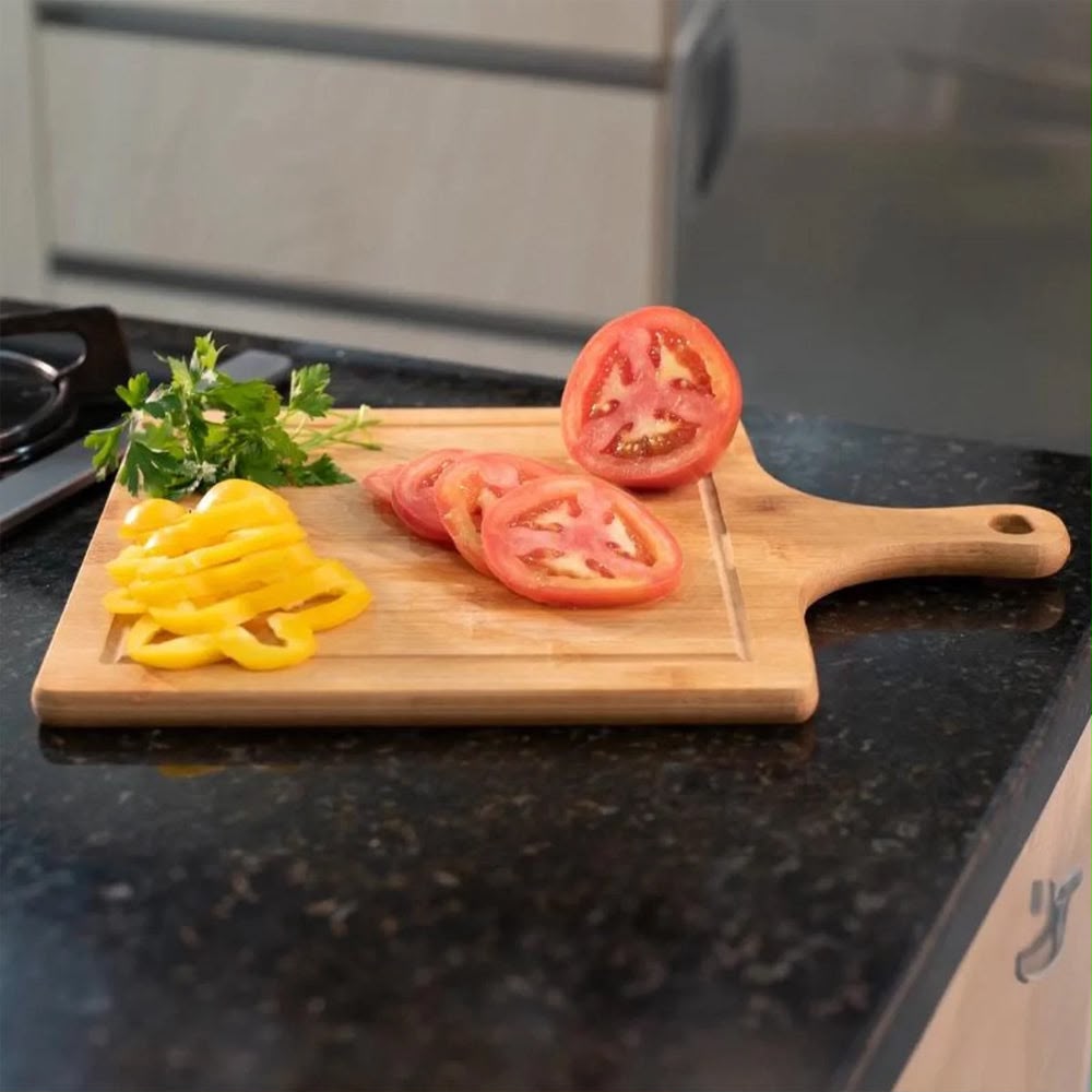 Planche à découper de barbecue en bambou – Grande planche à découper en bois pour barbecue, viande, légumes et préparation des aliments