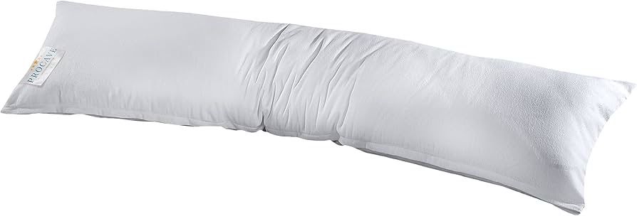 PROCAVE 100% Cotton Flannel Pillowcase 40x145 cm with Zipper – Soft Breathable Long Pillow Cover