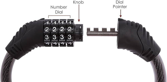 4 Digit Resettable Bike Cable Lock – Anti-Theft Combination Lock for Bicycle, Scooter & Outdoor Use