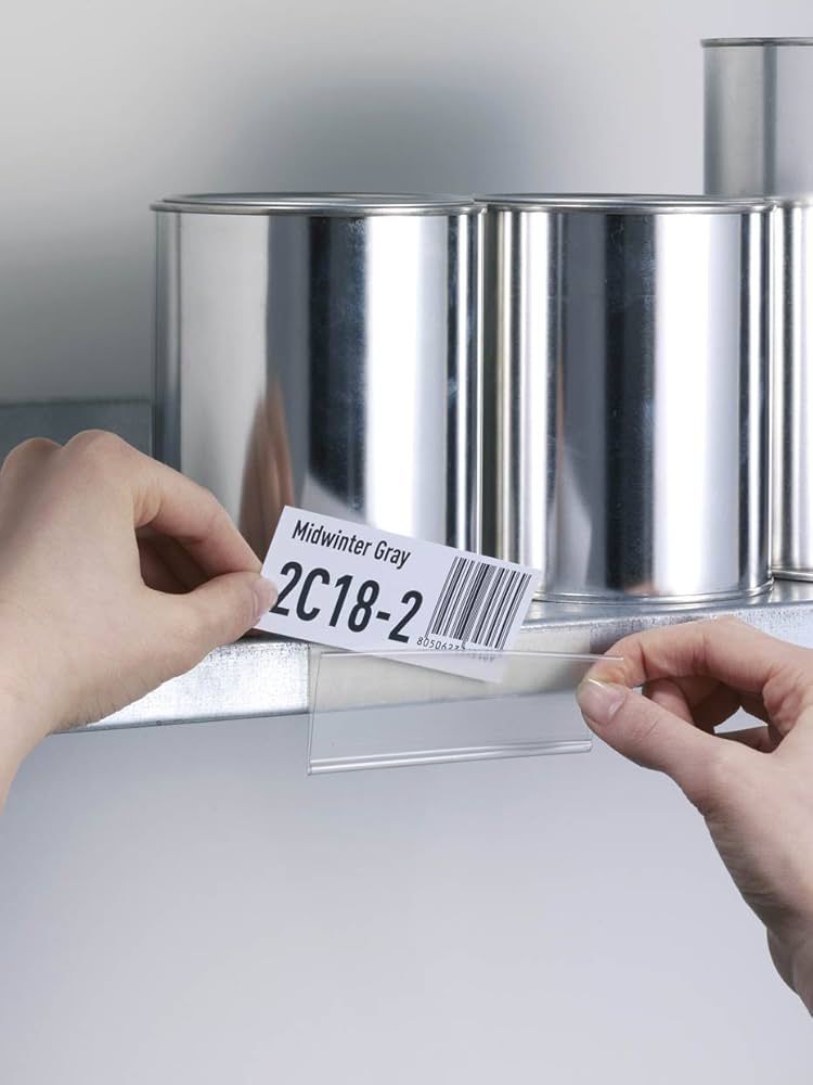Porte-étiquette autocollant – Bande transparente Scanfix pour étagères de magasin et rayonnages d'entrepôt (200×40mm)