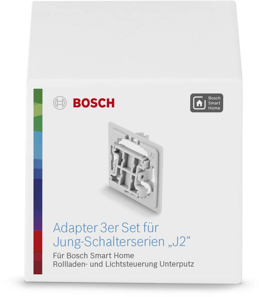 Bosch Smart Home Flush-Mounted Adapter Set (3-Piece) for Jung J2 Switch Series – Shutter & Light Control System Compatibility