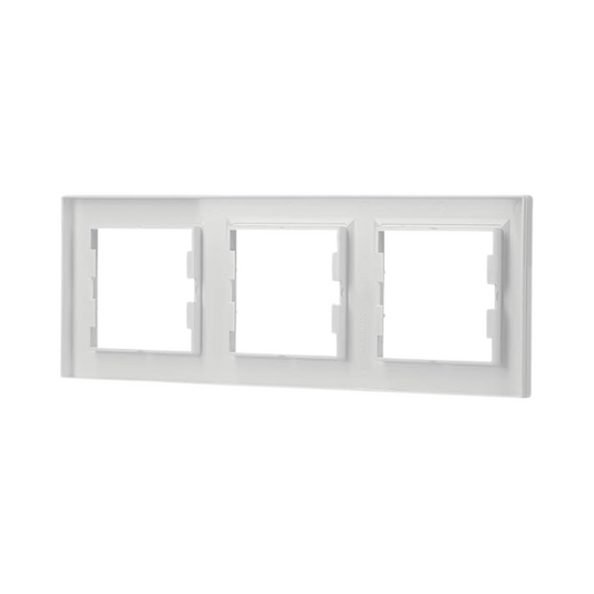 White 3-Gang Horizontal Frame – Schneider Electric Asfora EPH5800321D for Sockets and Switches