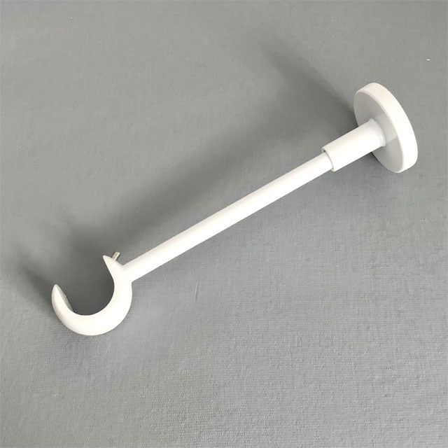 White Forged Cornice Bracket for OST Wall – 25mm Single Row Curtain Pole Support