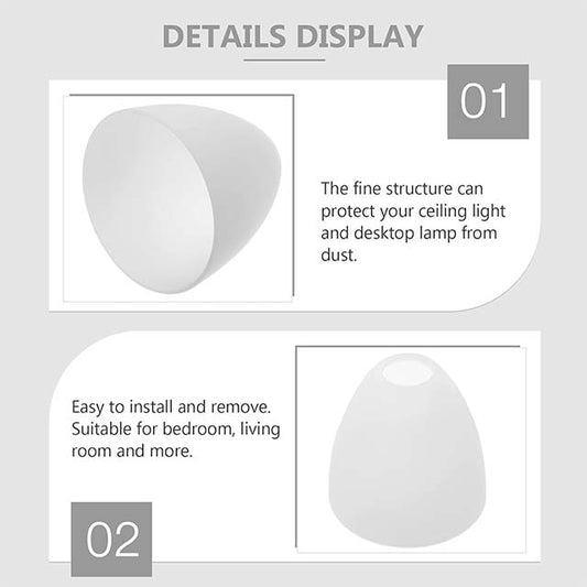 White Frosted Glass Bell-Shaped Light Shade Replacement – E27 Chandelier Cover Fixture