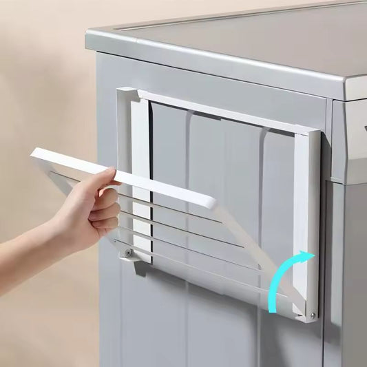 Magnetic Metal Washing Machine Side Shelf – Space-Saving Folding Clothes Rack, No-Punching Temporary Storage Rack for Laundry & Bathroom