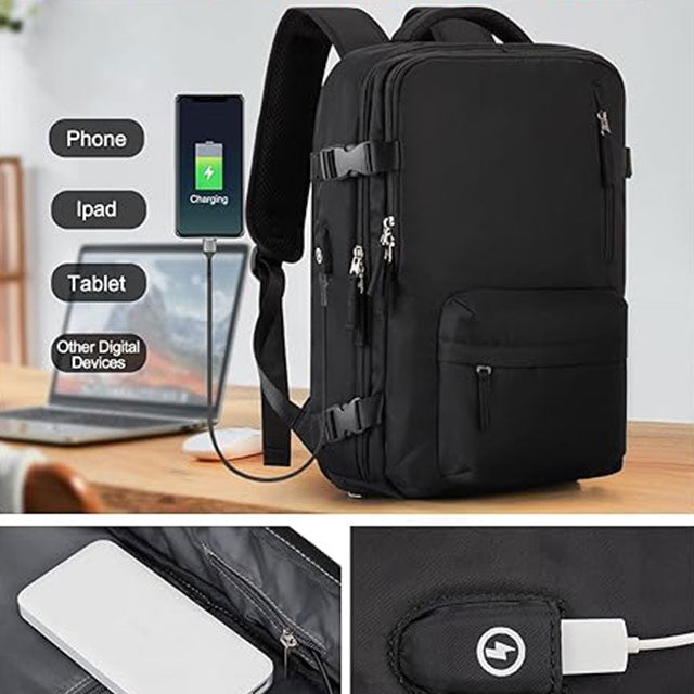Winspansy Large Travel Backpack for Women & Men – Carry-On Flight Approved, Personal Item Size, Work Backpack with Shoe Compartment