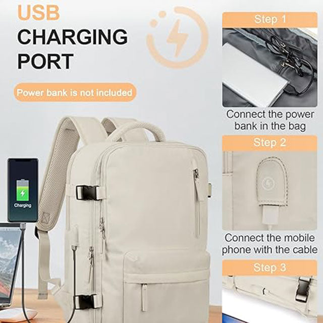 Winspansy Large Travel Backpack for Women & Men – Carry-On Flight Approved, Personal Item Size, Work Backpack with Shoe Compartment