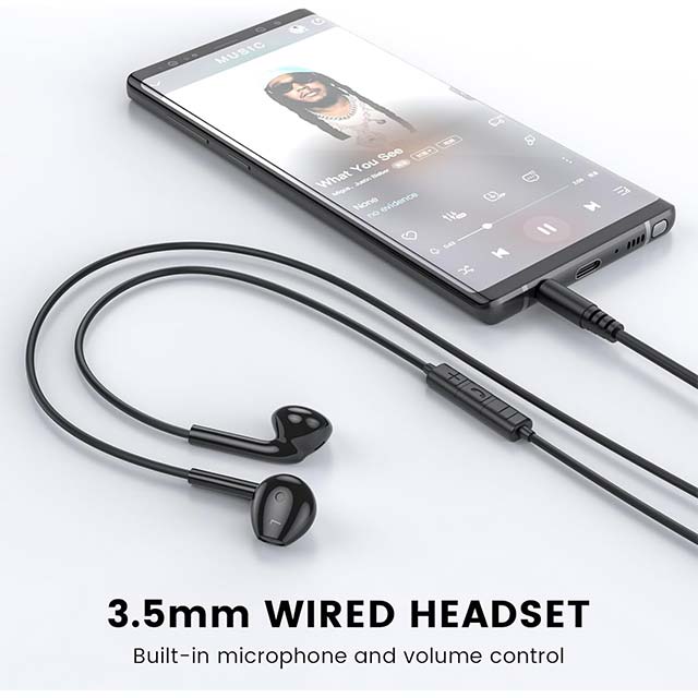 Wired Headphones with Microphone- Noise Cancelling In-Ear Earphones HiFi Stereo Powerful Bass Crystal Clear Audio 3.5mm Earbuds