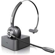 CSL Bluetooth Headphones with Charging Station – Wireless Noise-Canceling Headset for Skype, Call Centers & Multipoint Connectivity