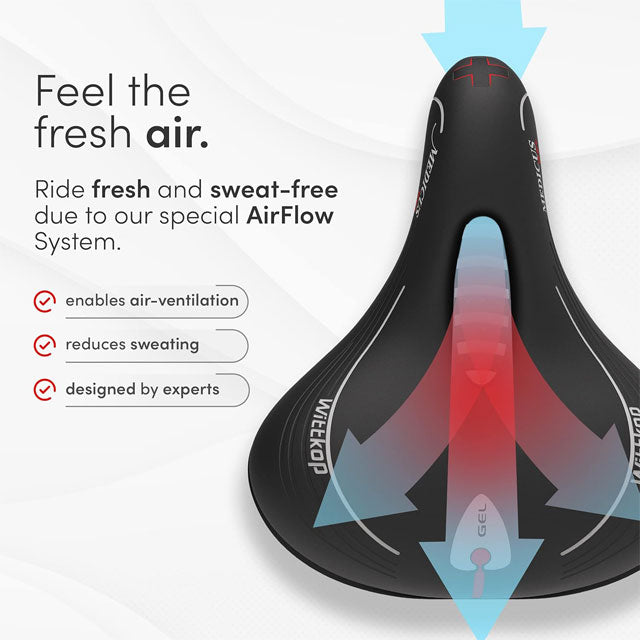 Wittkop Oversized Comfort Bike Seat for Peloton, Spin, &amp; Road Bikes – Wide Ergonomic Saddle Replacement for Men &amp; Women