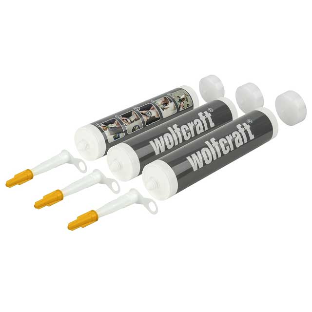 Wolfcraft 4044000 – 310ml Empty Cartridges for Premixed Plaster, 3-Pack for Professional Plastering Applications