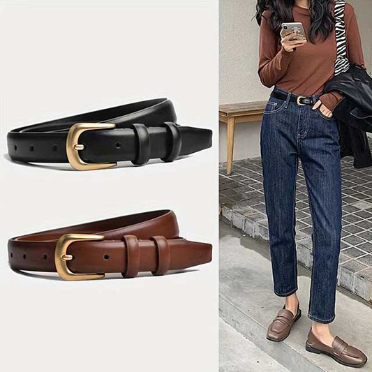 Women’s Fashion Black Belt – Simple Decorative Waist Belt for Jeans | 1PC Daily Wear Accessory