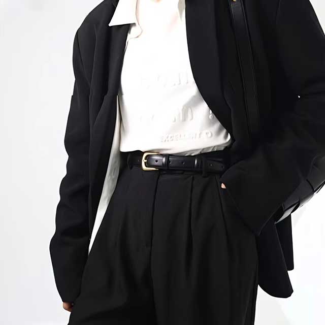 Women’s Fashion Black Belt – Simple Decorative Waist Belt for Jeans | 1PC Daily Wear Accessory