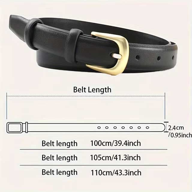 Women’s Fashion Black Belt – Simple Decorative Waist Belt for Jeans | 1PC Daily Wear Accessory