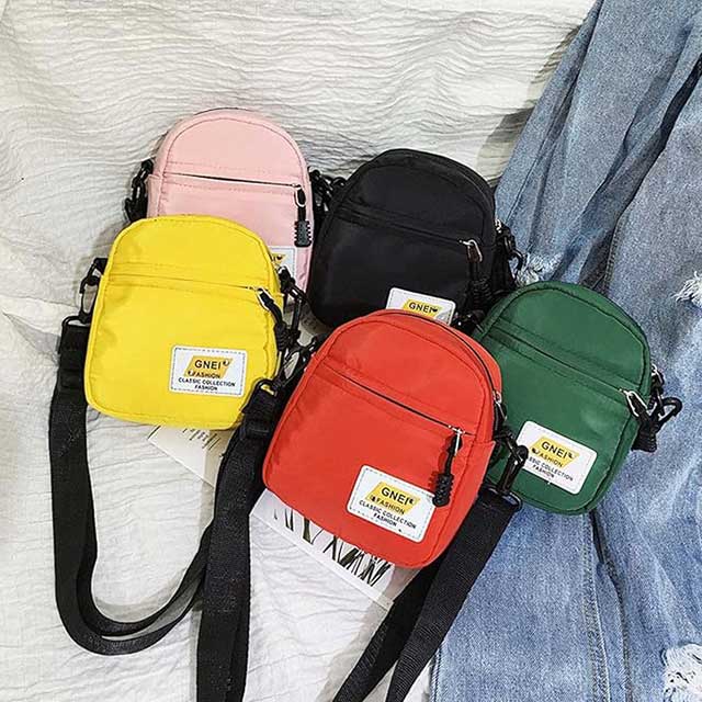 Women's Korean Fashion Nylon Shoulder Bag – 2022 Casual One-Shoulder Small Square Bag with Cute Animal Motifs
