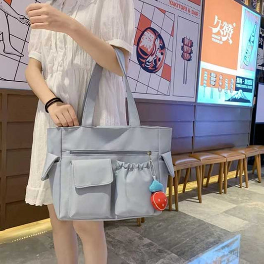 Women's Nylon Shoulder Bag – Preppy Style Messenger Handbag for Students & Travel | Lightweight Crossbody Tote Purse