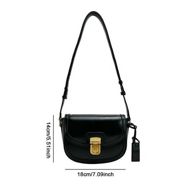 Women's Vintage PU Leather Shoulder Bag – Trendy Satchel Tote with Adjustable Strap & Metal Hasp | Casual Versatile Handbag