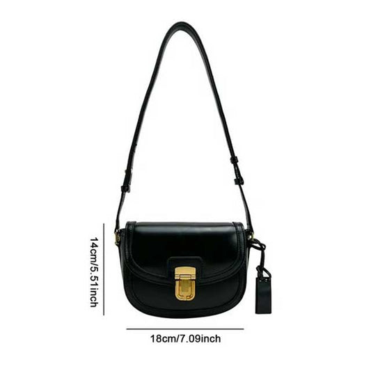 Women's Vintage PU Leather Shoulder Bag – Trendy Satchel Tote with Adjustable Strap & Metal Hasp | Casual Versatile Handbag