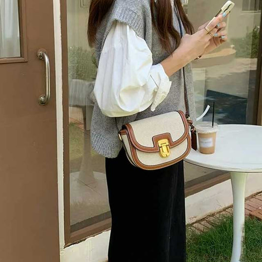 Women's Vintage PU Leather Shoulder Bag – Trendy Satchel Tote with Adjustable Strap & Metal Hasp | Casual Versatile Handbag