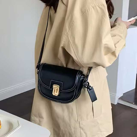 Women's Vintage PU Leather Shoulder Bag – Trendy Satchel Tote with Adjustable Strap & Metal Hasp | Casual Versatile Handbag