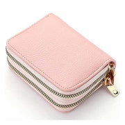 Women’s Zipper Wallet – Short Style Lychee Pattern Purse with Multi Card Slots, Coin Pocket & Solid Color Design