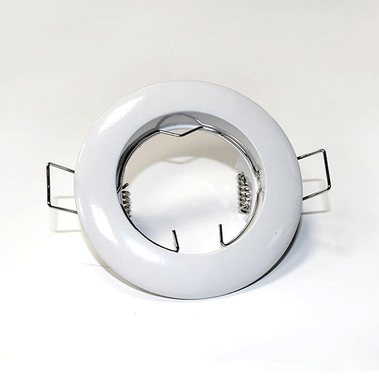 Wonderlamp Ceiling Dock Kit – Pack of 2 White GU5.3 Lamp Holders with Decorative Porthole Design (7.8 x 2.7 cm)