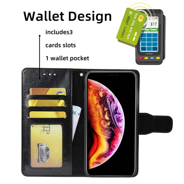 Xiaomi Redmi Note 12 5G Premium Flip Leather Wallet Phone Case Cover – Sleek Black Design