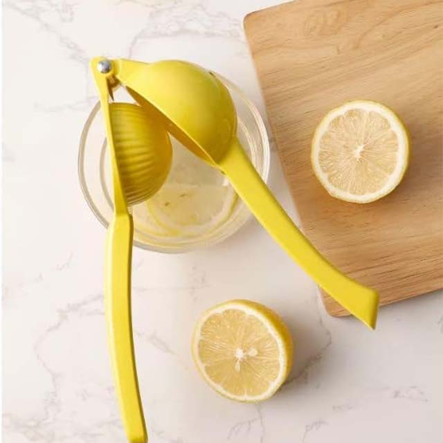 Hand Press Lemon Squeezer – Metal Manual Citrus Juicer for Lemons & Limes, Dishwasher Safe