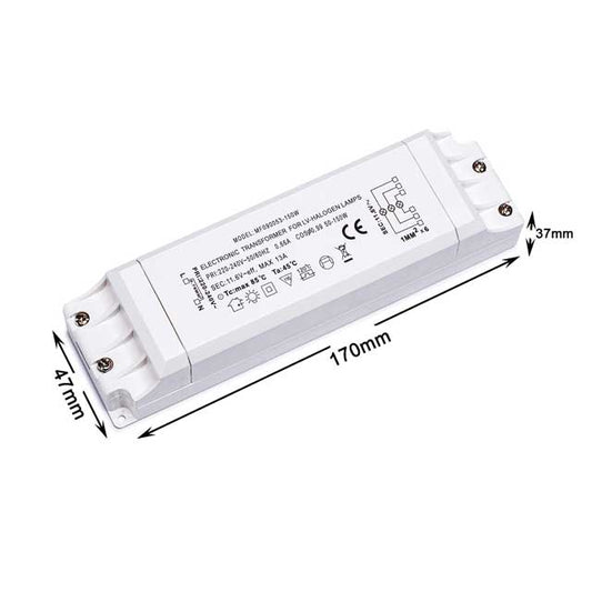 Yafido 230V AC to 12V AC Electronic Transformer – 50-150W Halogen Light Bulb Converter with Overload Protection & Temperature Safety