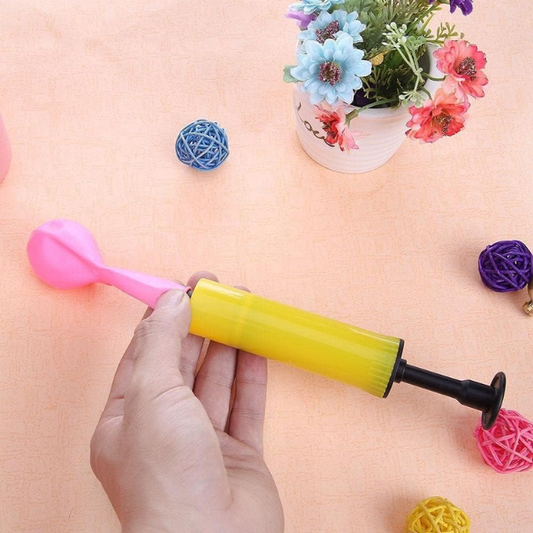 Yellow Balloon Hand Pump – Portable Manual Air Inflator for Balloons, Durable Mini Plastic Design