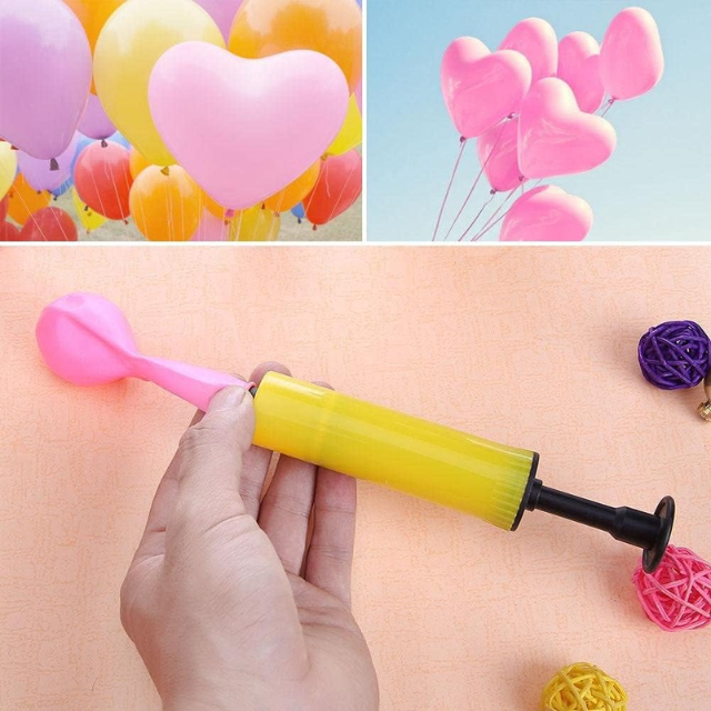 Yellow Balloon Hand Pump – Portable Manual Air Inflator for Balloons, Durable Mini Plastic Design