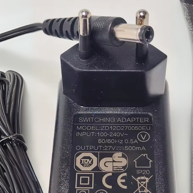 ZD12D270050EU Charger – 27V 500mA Power Adapter for Deerma, Supor, Gtech VC10 Vacuum Cleaners