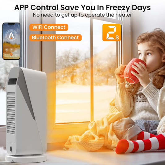 ZOESURE 1500W WiFi Ceramic Space Heater With 3Mods – Portable Electric Room Heater with 80° Oscillation, Timer, Safety Features & 2Sec Fast Heating