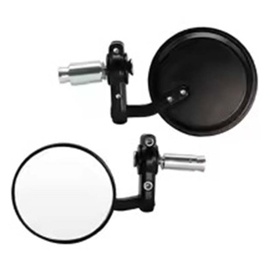 Rétroviseur universel ZSDTRP 18 mm pour moto - Rétroviseurs latéraux d'extrémité de guidon en aluminium noir - Accessoires moto